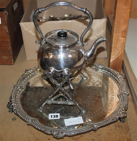 Plated canteen, salver and kettle